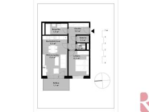 Pronájem bytu 2+kk, Praha - Modřany, Kolmanova, 61 m2