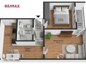 Prodej bytu 2+1, Lošany, 51 m2