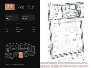 Pronájem bytu 1+kk, Praha - Horní Měcholupy, Milánská, 35 m2