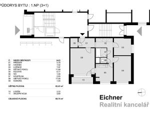 Prodej bytu 3+1, Zlín, Moravská, 69 m2