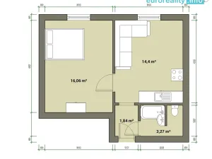 Prodej bytu 1+1, Cheb, Lomená, 35 m2