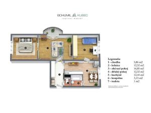 Prodej bytu 3+1, Veselí nad Lužnicí, Vrchlického, 63 m2