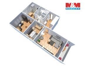 Prodej bytu 3+1, Kadaň, 1. máje, 61 m2