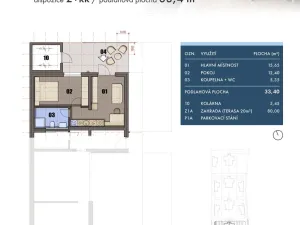Prodej bytu 2+kk, Strachotín, Šakvická, 33 m2