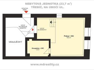 Prodej atypického bytu, Třebíč, Na Úbočí, 23 m2