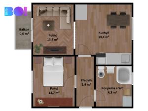 Pronájem bytu 2+1, Benátky nad Jizerou, náměstí 17. listopadu, 51 m2