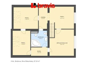 Pronájem bytu 3+1, Brno - Žabovřesky, Sirotkova, 72 m2