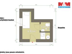 Pronájem bytu 1+kk, Rokycany - Nové Město, Dělostřelců, 7 m2