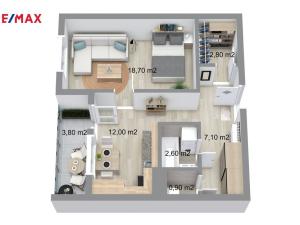 Prodej bytu 1+1, Brno - Řečkovice, Horácké náměstí, 44 m2