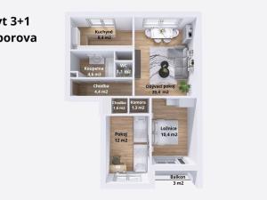 Pronájem bytu 3+1, Olomouc - Neředín, Stiborova, 70 m2