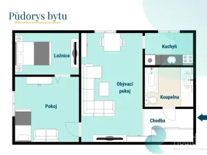 Prodej bytu 2+1, Netřebice, 56 m2