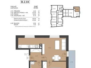 Prodej bytu 2+kk, Poděbrady, Fügnerova, 47 m2