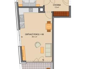 Pronájem bytu 2+kk, Praha - Karlín, U Sluncové, 56 m2