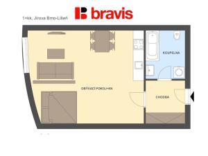 Pronájem bytu 1+kk, Brno - Líšeň, Jírova, 40 m2