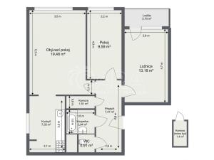 Prodej bytu 3+1, Praha - Chodov, Radimovická, 62 m2