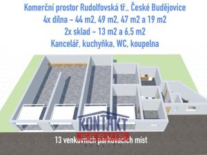 Pronájem výrobních prostor, České Budějovice - České Budějovice 4, Rudolfovská tř., 250 m2