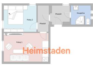 Pronájem bytu 2+kk, Ostrava - Kunčičky, Nadační, 44 m2