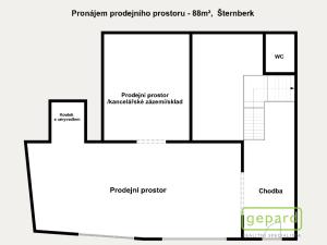 Pronájem obchodního prostoru, Šternberk, ČSA, 88 m2