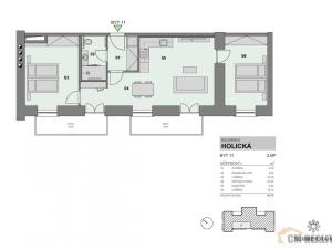 Pronájem bytu 3+kk, Olomouc - Hodolany, Holická, 65 m2
