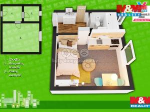 Pronájem bytu 1+kk, Svitavy - Lány, Slezská, 27 m2