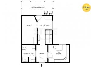 Pronájem bytu 1+1, Hodonín, Brněnská, 43 m2