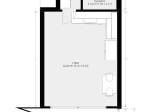 Pronájem bytu 1+kk, Brno, Bystrcká, 36 m2