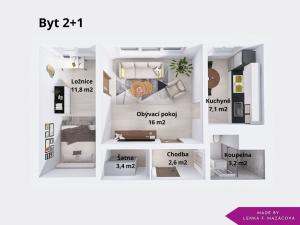 Pronájem bytu 2+1, Olomouc - Holice, U cukrovaru, 45 m2