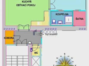 Pronájem bytu 2+kk, Praha, Na Smetance, 56 m2