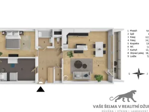 Prodej bytu 3+kk, Praha - Žižkov, Přemyslovská, 76 m2