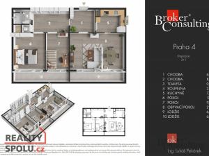Pronájem bytu 3+1, Praha - Michle, Pod dálnicí, 83 m2