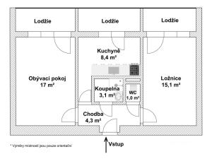 Prodej bytu 2+1, Brno - Židenice, Došlíkova, 48 m2