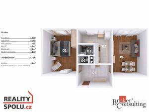 Pronájem bytu 2+1, Liberec - Liberec X-Františkov, Jáchymovská, 51 m2