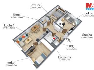Prodej bytu 3+1, Most, Lidická, 62 m2