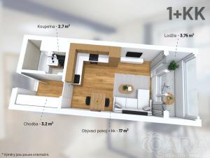 Prodej bytu 1+kk, Praha - Kobylisy, Kyselova, 24 m2