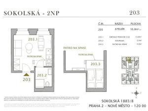 Pronájem bytu 1+kk, Praha, Sokolská, 17 m2