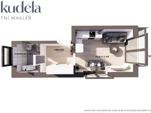 Pronájem bytu 1+kk, Brno, Líšeňská, 29 m2