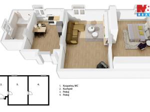Prodej bytu 2+1, Velké Hamry, 61 m2