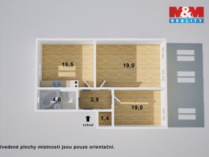 Prodej bytu 2+1, Ústí nad Labem - Ústí nad Labem-centrum, Ve Smyčce, 73 m2