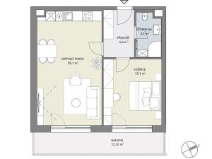 Prodej bytu 2+kk, Praha - Hlubočepy, Na Zlíchově, 56 m2