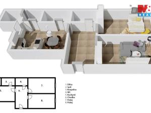 Prodej bytu 2+1, Holešov, nám. Svobody, 60 m2