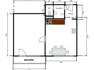 Pronájem bytu 1+1, Milevsko, B. Němcové, 42 m2