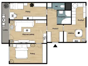 Prodej bytu 3+1, Praha - Kobylisy, Luhovská, 74 m2