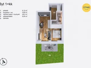 Prodej bytu 1+kk, Opava, Slezská, 39 m2