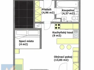 Prodej bytu 1+kk, Praha - Troja, Hnězdenská, 38 m2