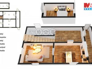 Pronájem bytu 2+1, Trpín, 49 m2