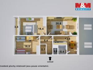 Prodej bytu 3+1, Děčín - Děčín VI-Letná, Krásnostudenecká, 67 m2