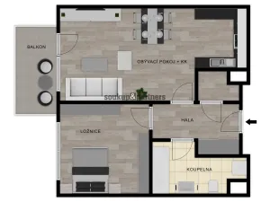 Pronájem bytu 2+kk, Praha - Prosek, Čakovická, 54 m2