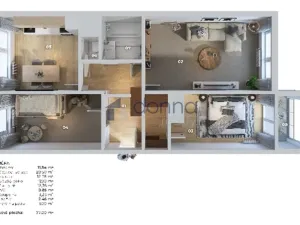 Pronájem bytu 3+1, Praha, Vybíralova, 77 m2