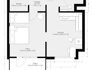 Pronájem bytu 1+1, Brno, Chalabalova, 42 m2