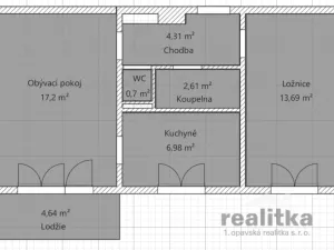 Pronájem bytu 2+1, Krnov - Pod Cvilínem, SPC H, 50 m2